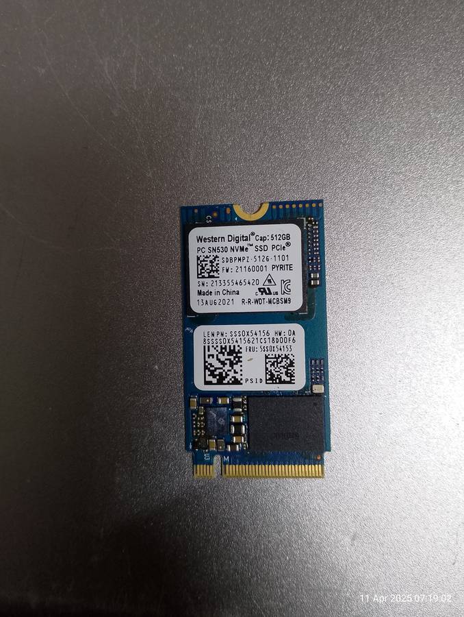 Western Digital  512 GB PCLe SSD
