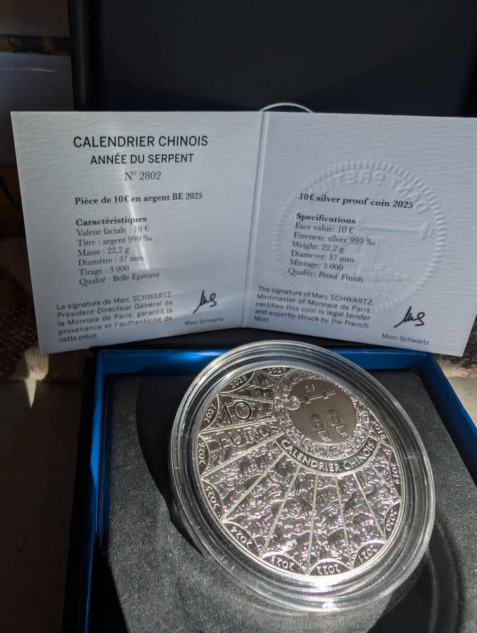 Year of the snake10 Silver Coin - Proof 2025