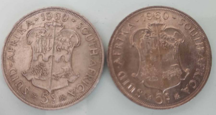 2x 1960 5 shillings