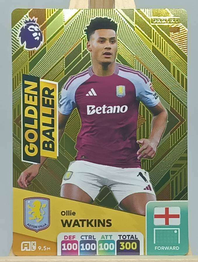 OLLIE WATKINS- PANINI- ENGLISH PREMIER LEAGUE 2024/25- GOLDEN BALLER- FOIL #2