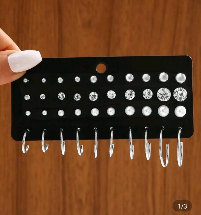 Stunning Earring set- studs, hoops and drops-NEW