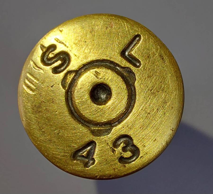 .50 CALIBER ROUND (SPENT)-WW2 (1943) HEADSTAMP (SL) SALT LAKE - USA