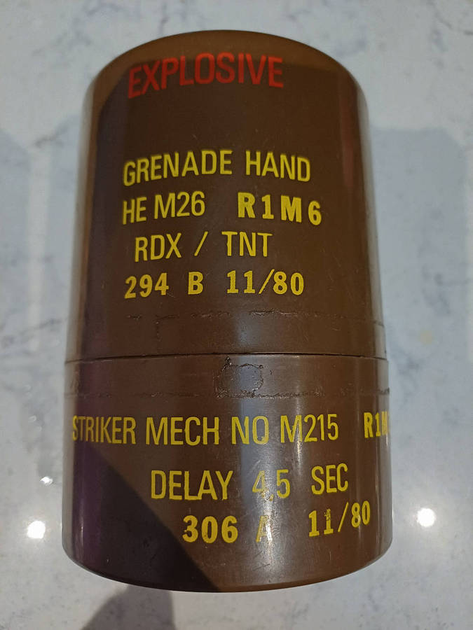 SADF-Original Grenade Plastic Container & Inserts