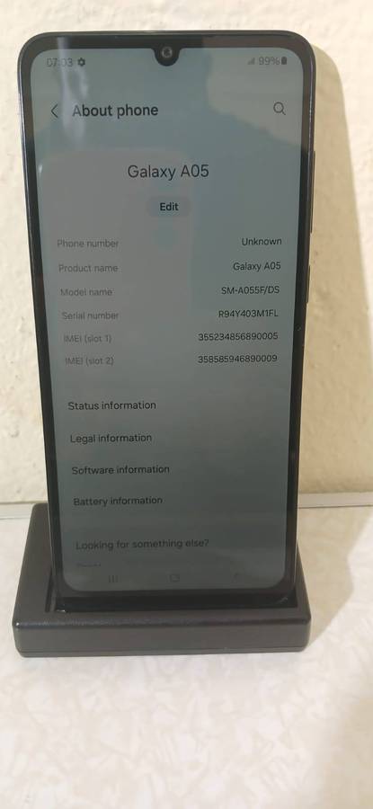 SAMSUNG GALAXY AO5 64GB 4GB RAM BLACK COLOR