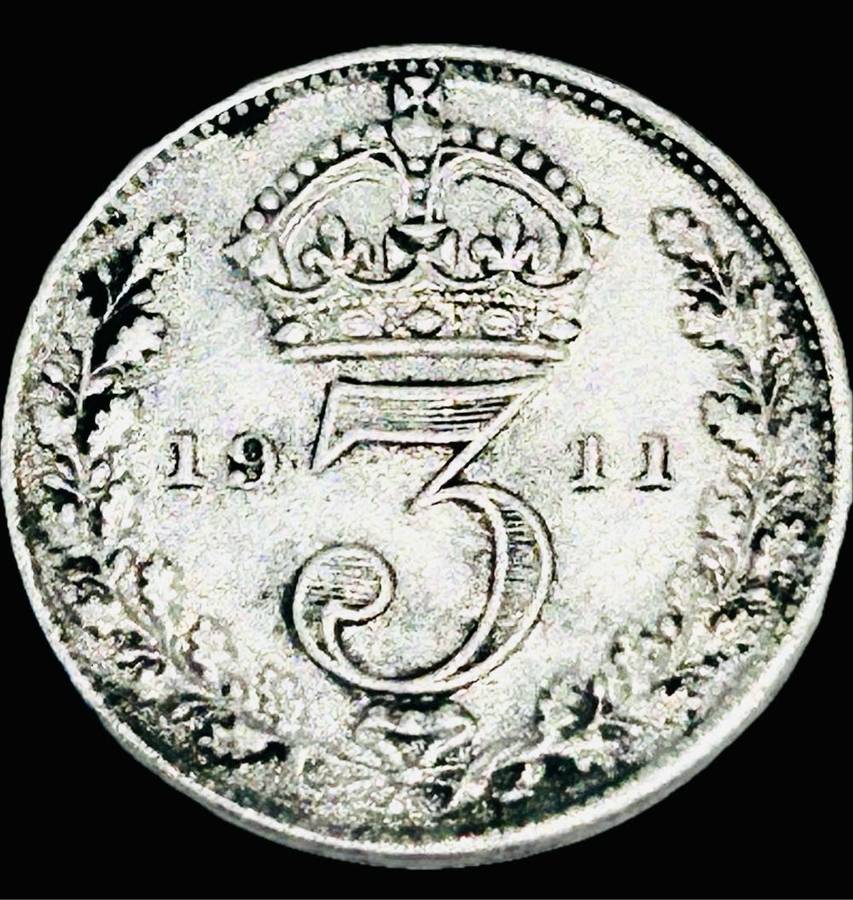 1911 SILVER BRITISH THREE PENCE - SCARES COLLECTABLE COIN