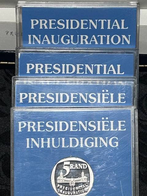 1994 Proof Presidential Inauguration R5 in original blue coin holder x 4 bid per coin