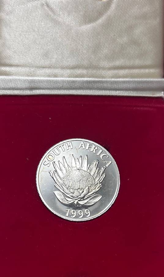 1999 SA Silver R1 Proof Gold Mining LOW!! Mintage 2 617