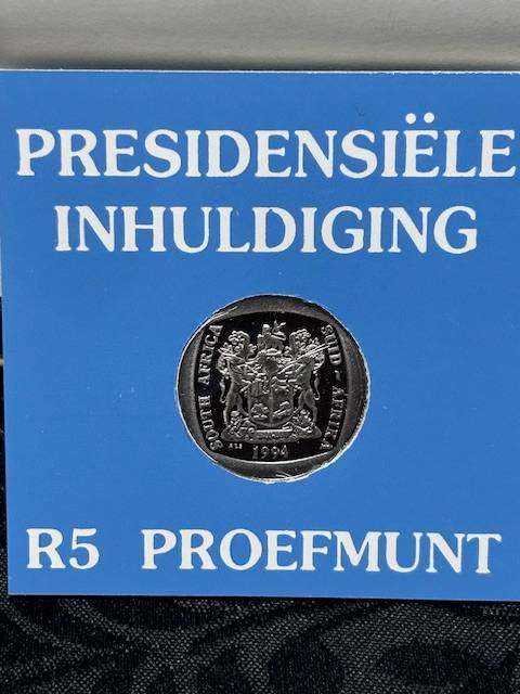 1994 Proof Presidential Inauguration R5 in original blue coin holder x 4 bid per coin