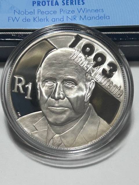 2007 SA Silver R1 Proof De Klerk (Low Mintage 7143) original mint box and certificate