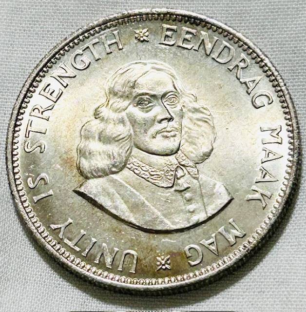 1963 South Africa 20 cent A/U Silver Coin