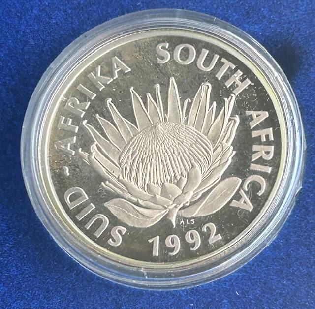 1992 SOLI DEO CLORIA R1 PROTEA COINS IN CAPTULE AS FROM MINT ORIGINAL X 2  - bid per coin