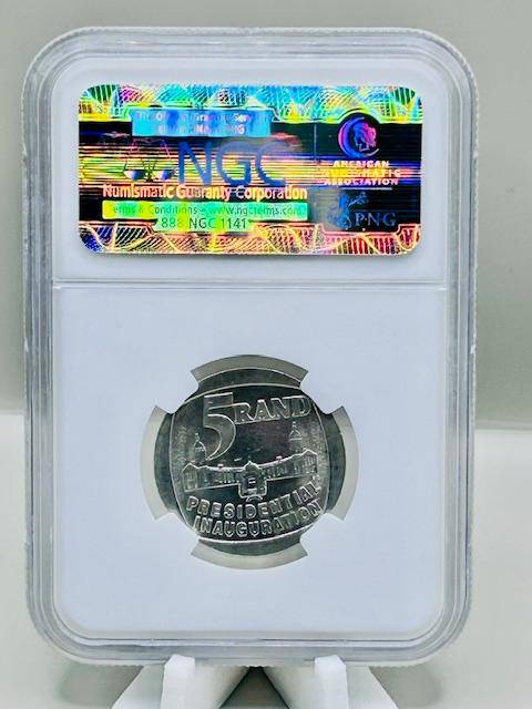 1994 Presidential Inauguration R5 Coin NGC Graded AU58