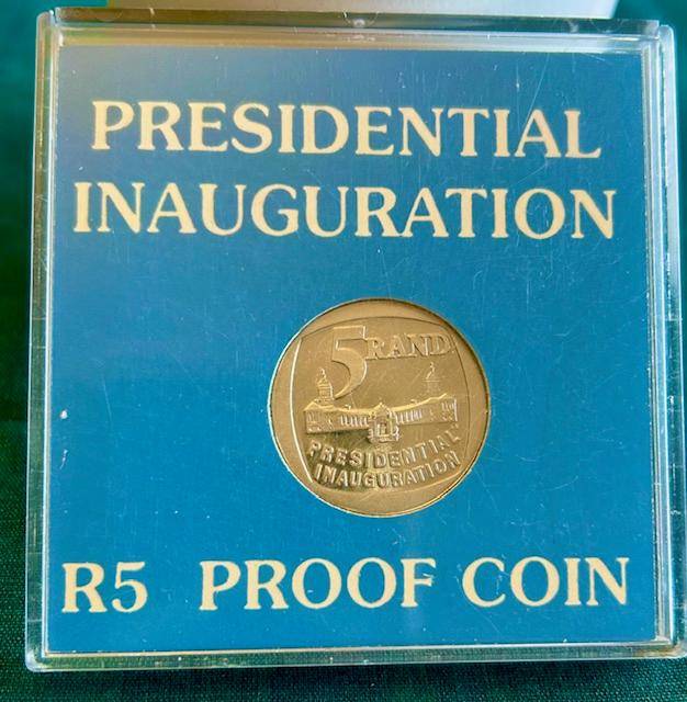 1994 - Proof R5 Presidential Inauguration In Perspex Case - Mintage 10,000