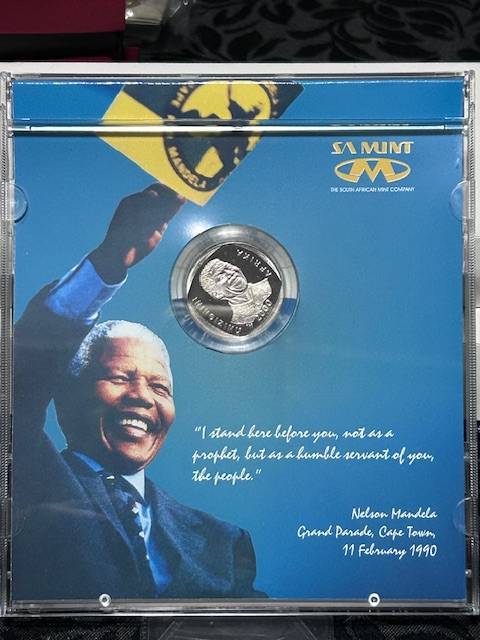 1990 PROOF MANDELA GRAND PERADE R% IN CD HOLDER STILL SEALED x 4 bid per coin