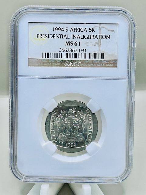1994 Presidential Inauguration R5 Coin NGC Graded MS61