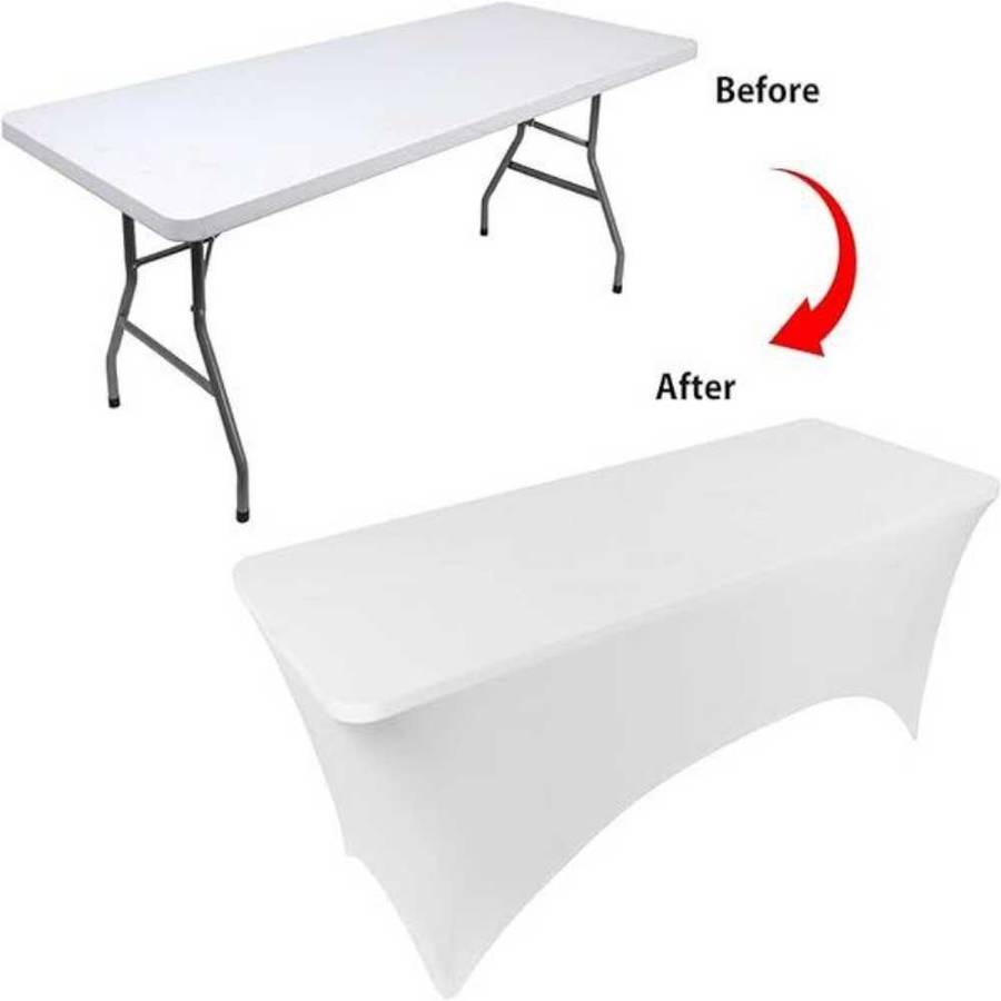 HUrriaj Stretch Trestle Tablecloth - White