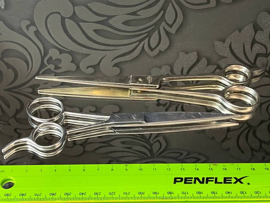 Vintage Barber / Surgical Scissors Lot  Mundial Brazil & Stainless Steel, 16cm