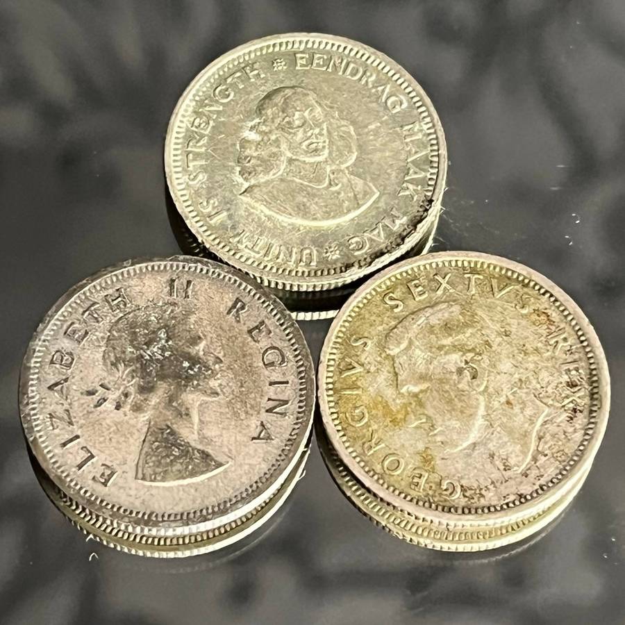  Lot of 3 x South Africa 6 Pence