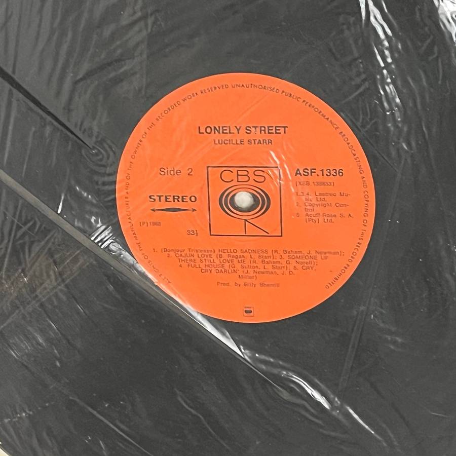 Lucille Starr  Lonely Street  1968 CBS Vinyl LP