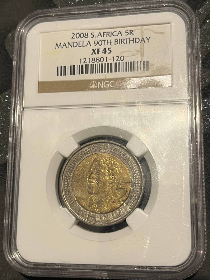 2008 South Africa 5 Rand  Mandela 90th Birthday