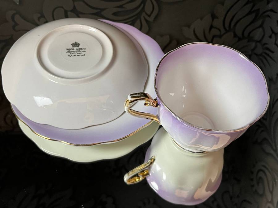 Royal Albert Bone China Trio  Rainbow Lilac  Collectors Tea Cup Saucer Plate !!R1 auction!!