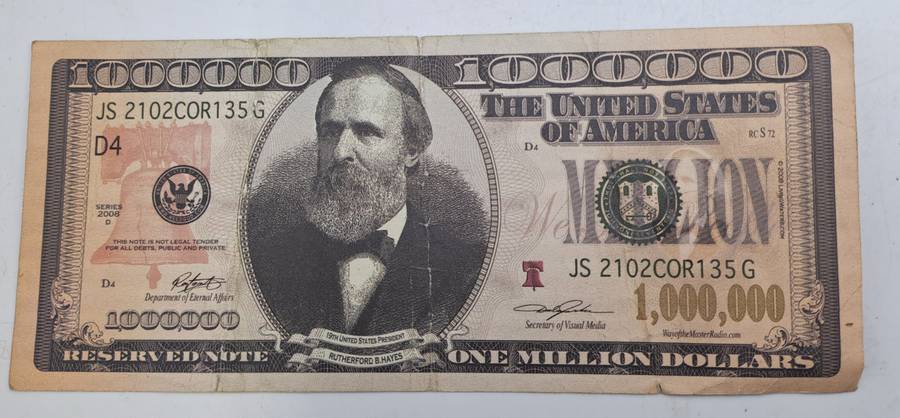 Collectable Vintage USA One Million Dollars Novelty Note