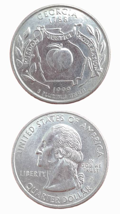 1999 United States  ¼ Dollar "Washington Quarter" Georgia
