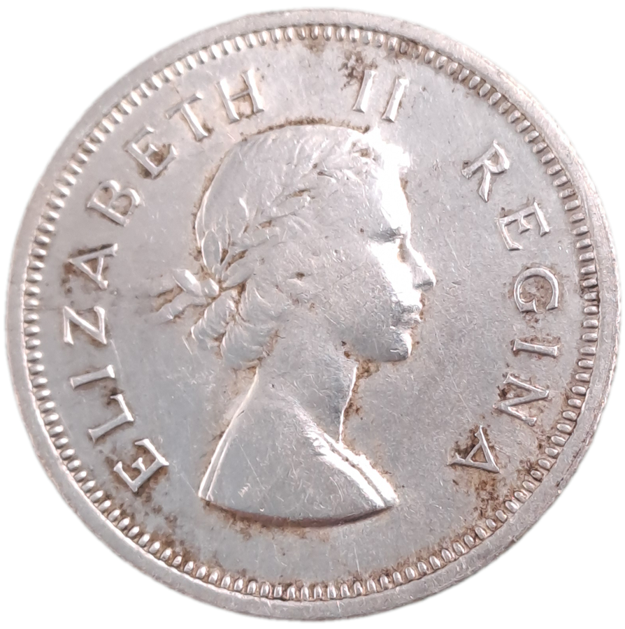 1953 South Africa Silver 1 Shilling - Elizabeth II 1st portrait