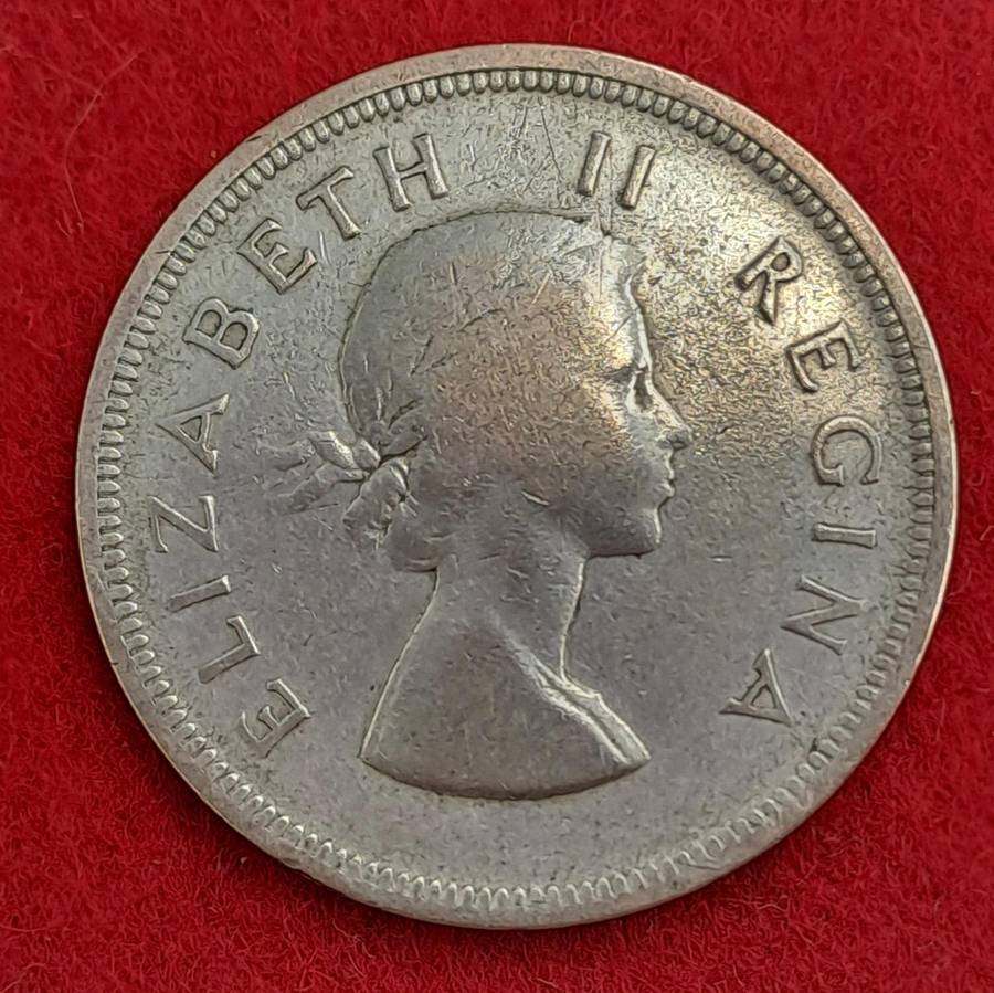 1958 South Africa  SILVER 2½ Shillings - Elizabeth II 1st portrait -Circulated