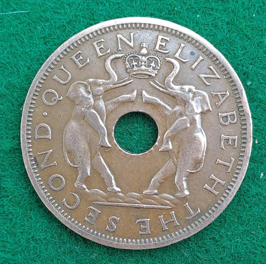 1956 Rhodesia and Nyasaland 1 Penny - Elizabeth II