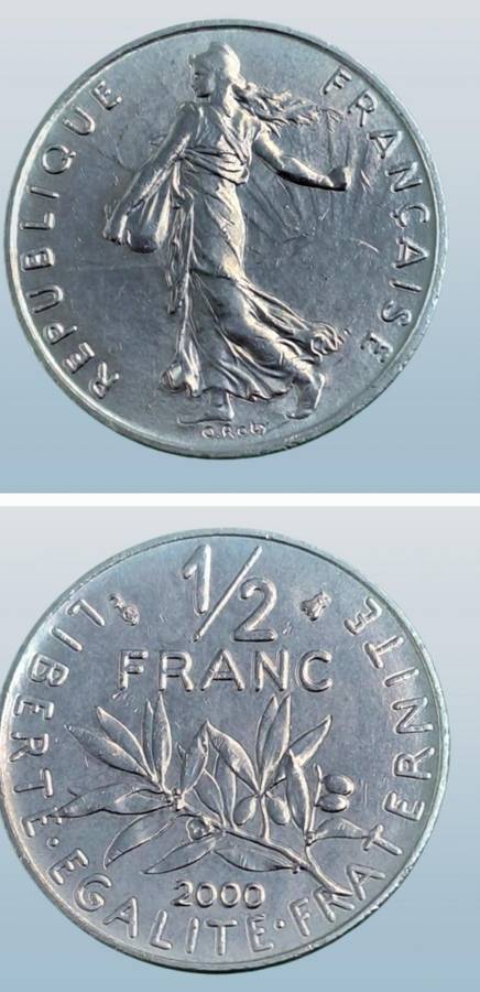 2000 France  ½ Franc signature "O. Roty"