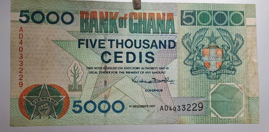 1997 Ghana 5000 Cedis Large-Banknote