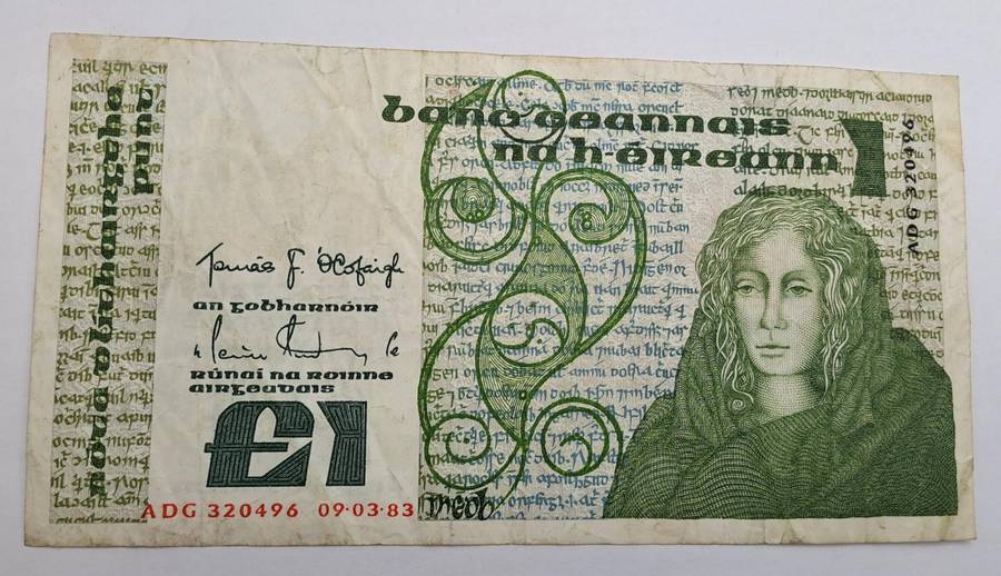 1983 Ireland 1 Pound Bank Note