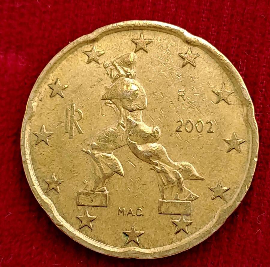 2002 Italy 20 Euro Cents  1st map