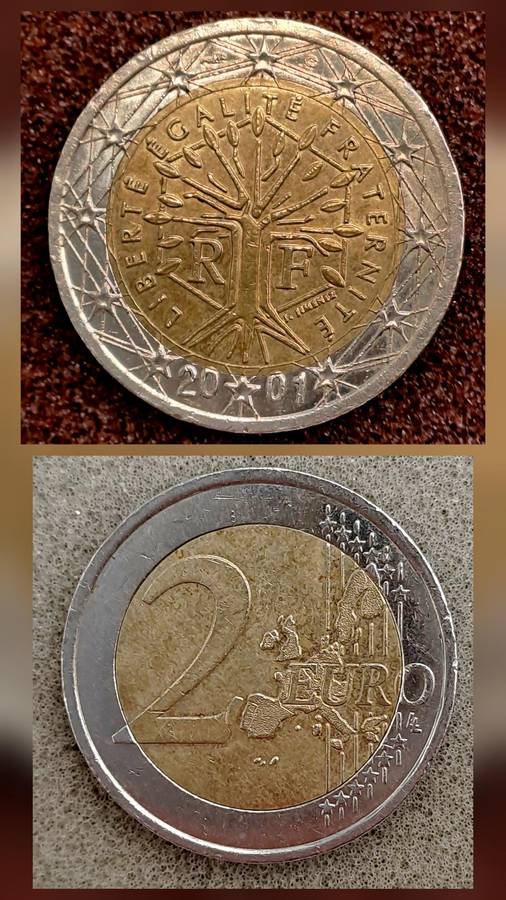 2001 France 2 Euro 1st map Coin
