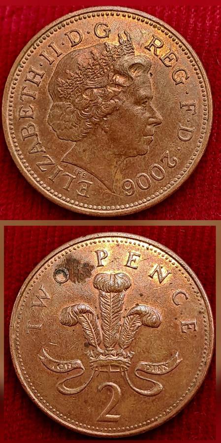 2006 United Kingdom 2 Pence - Elizabeth II 4th portrait, magnetic