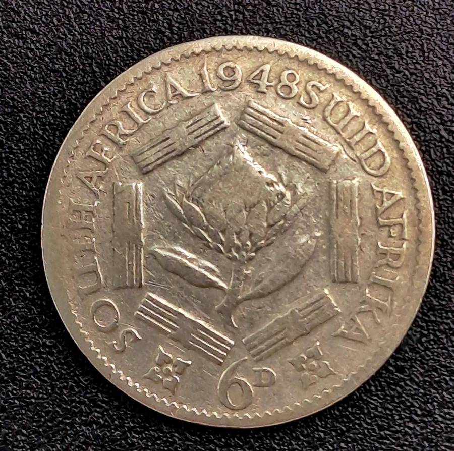 1948 South Africa Union Silver 6 Pence - George VI SOUTH AFRICA - SUID AFRIKA