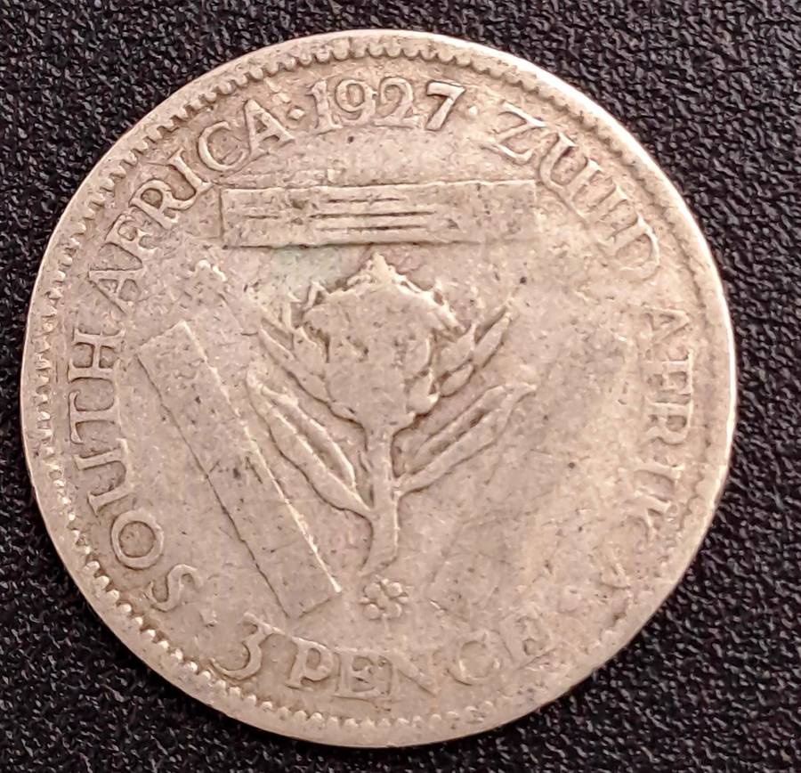1927 Zuid Afrika  Silver 3 Pence - George V ZUID-AFRIKA