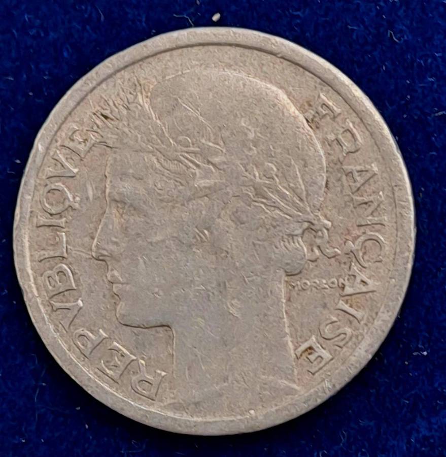 1949 France 1 Franc aluminium, light type