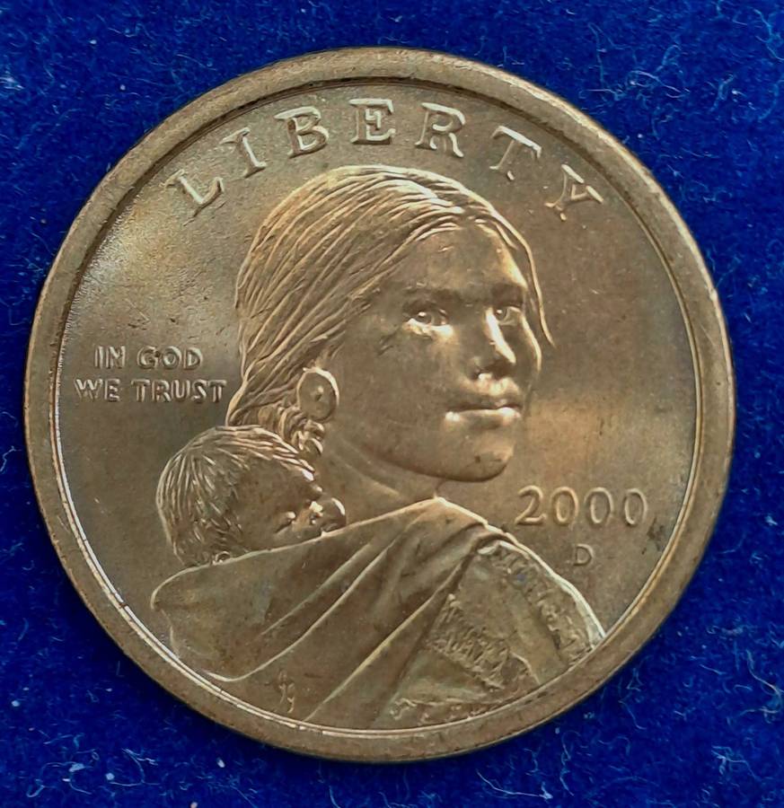 2000 D United States - 1 Dollar "Sacagawea Dollar" Gold Color