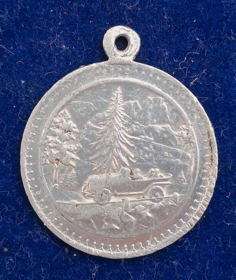 Vintage Religious Pendant - Saint Christopher Protect Us -Designed to be worn by motorists