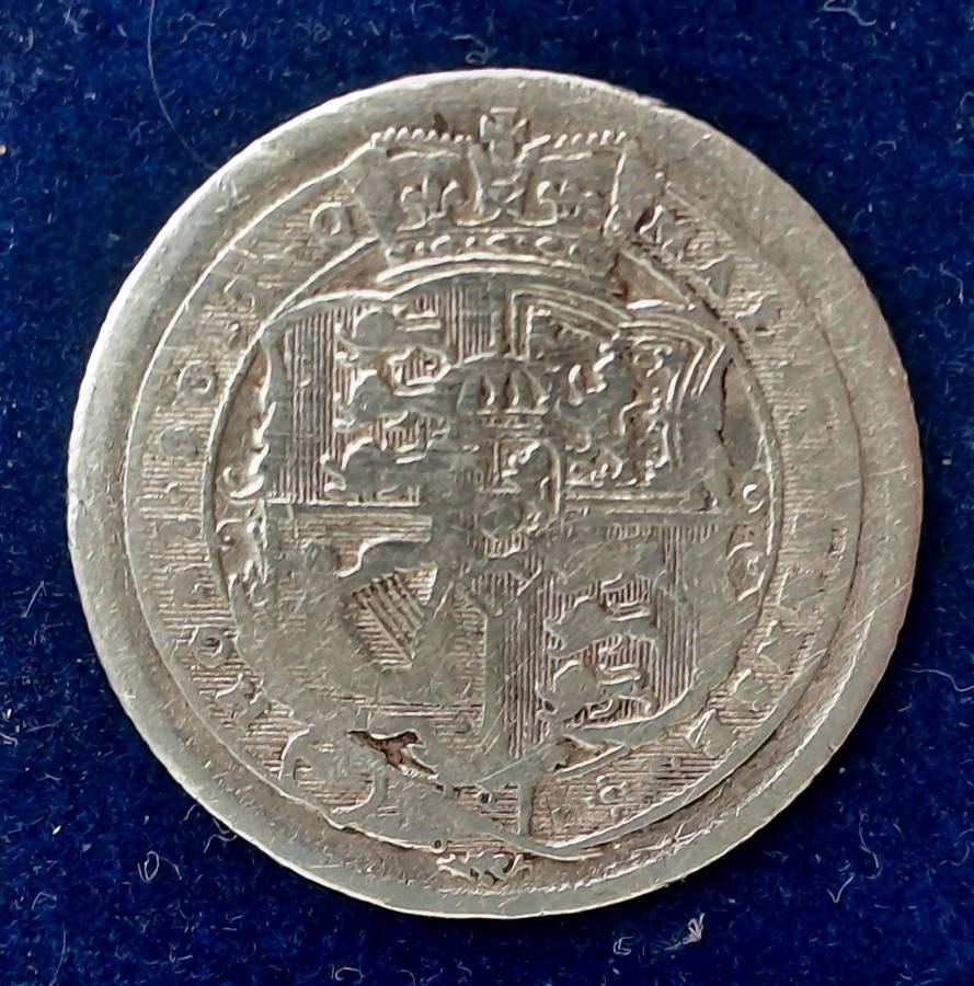 Rare Antique 1816 United Kingdom Silver(.925) 6 Pence - George III