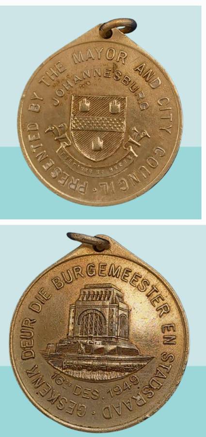 1949 Medal - Voortrekker Monument Inauguration - Johannesburg only 80000 minted