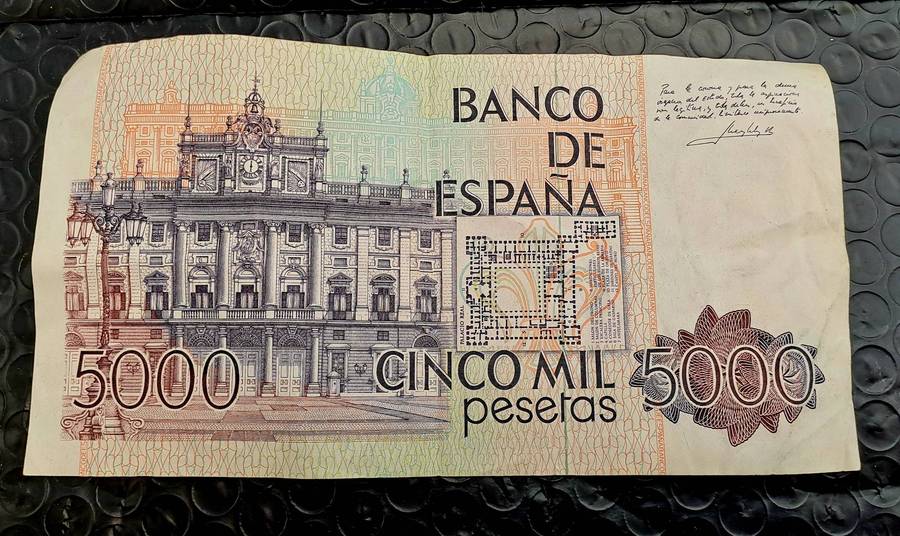 1979 Spain 5000 Pesetas - Juan Carlos I Bank Note