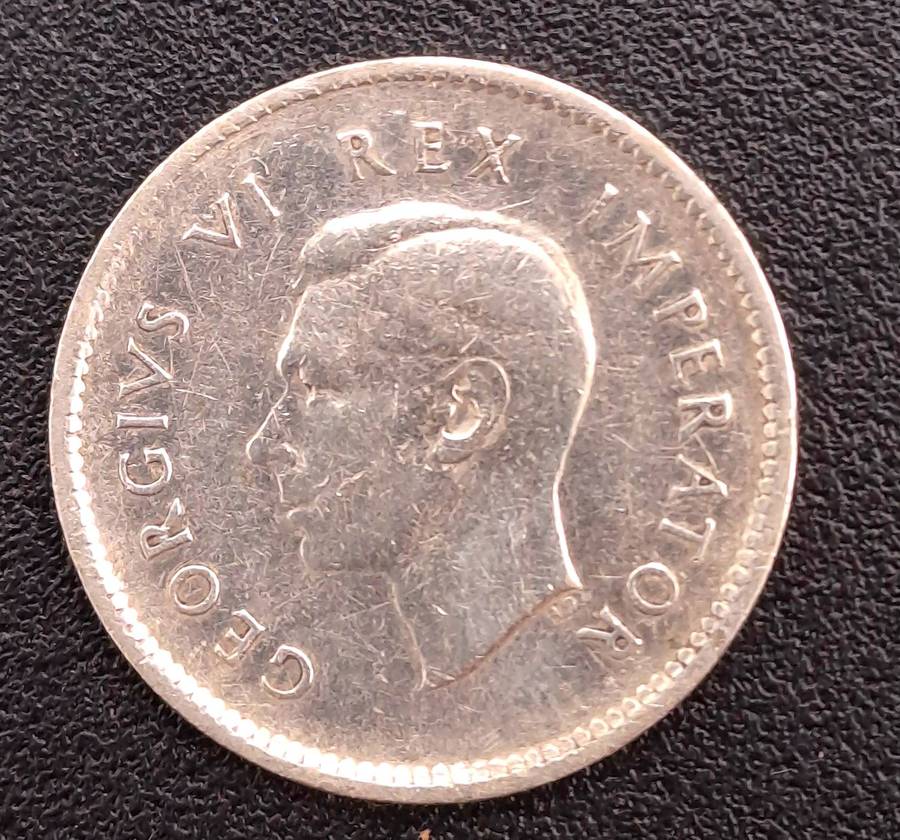1937 South Africa Silver (.800) 3 Pence - George VI Rex Imperator