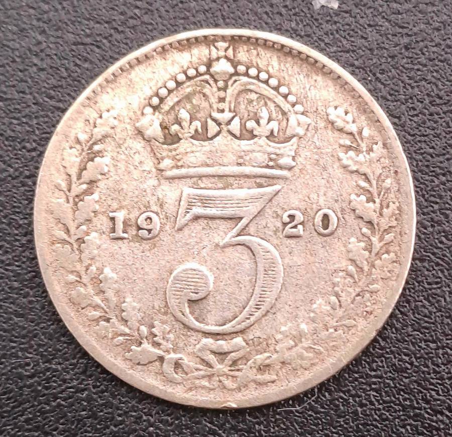 1920 United Kingdom Silver (.500) 3 Pence - George V 2nd issue, incl. Maundy