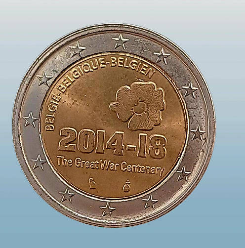 2014 Belgium 2 Euros  coin- Philippe WW I Anniversary