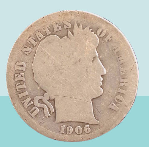 1906 United States of America (Silver .900)1 Dime "Barber Dime"