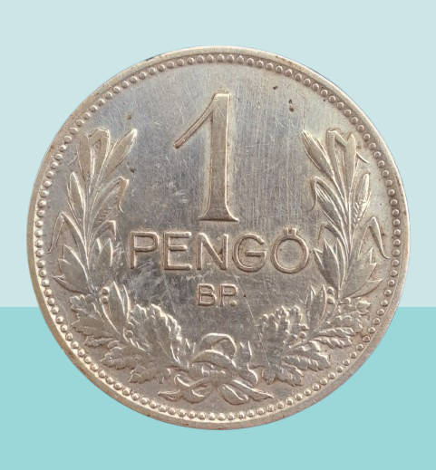1939 Hungary SILVER .640 1 Pengő - Miklós Horthy Coin