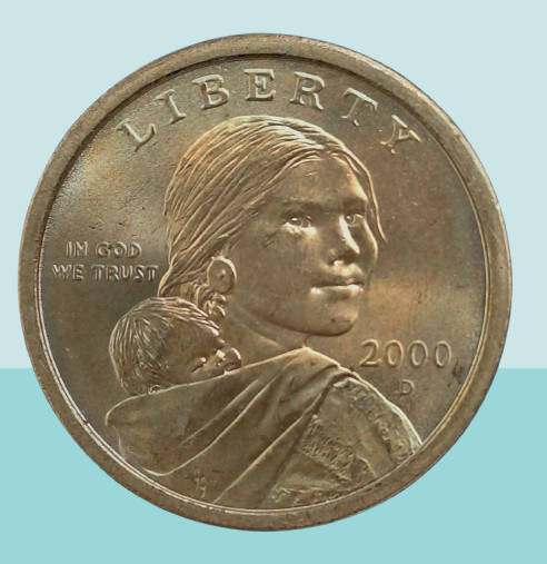 2000 D United States - 1 Dollar "Sacagawea Dollar" Gold Color